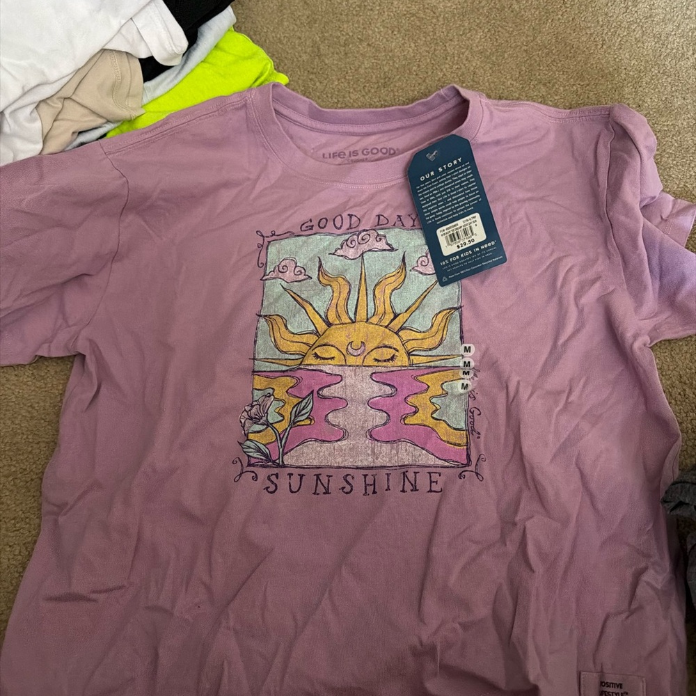 Life Is Good Lavender Sunshine Graphic Tee